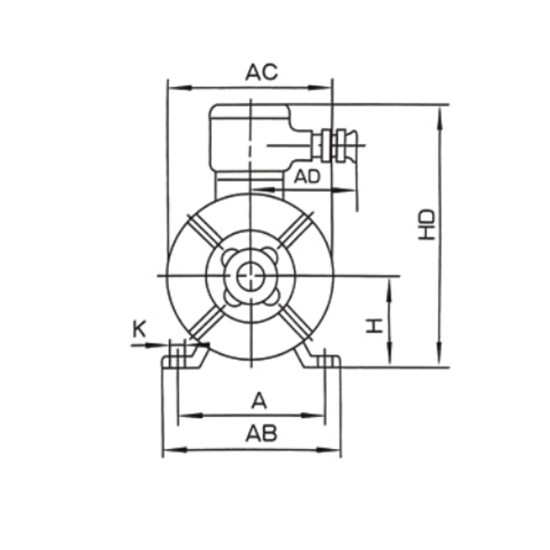 機座帶底腳、端蓋上無(wú)凸緣的電動(dòng)機(B3)